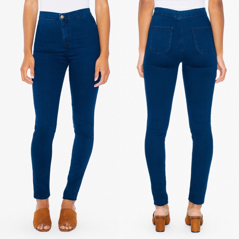 American Apparel Medium Wash High Waist Easy Jeans